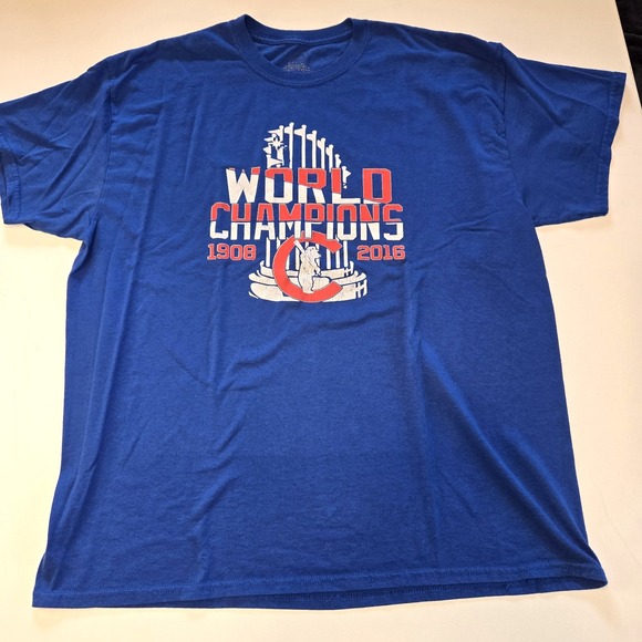 Other - Chicago Cubs World Champions 1908 2016 Logo Blue Men's‎ Tee Shirt Size